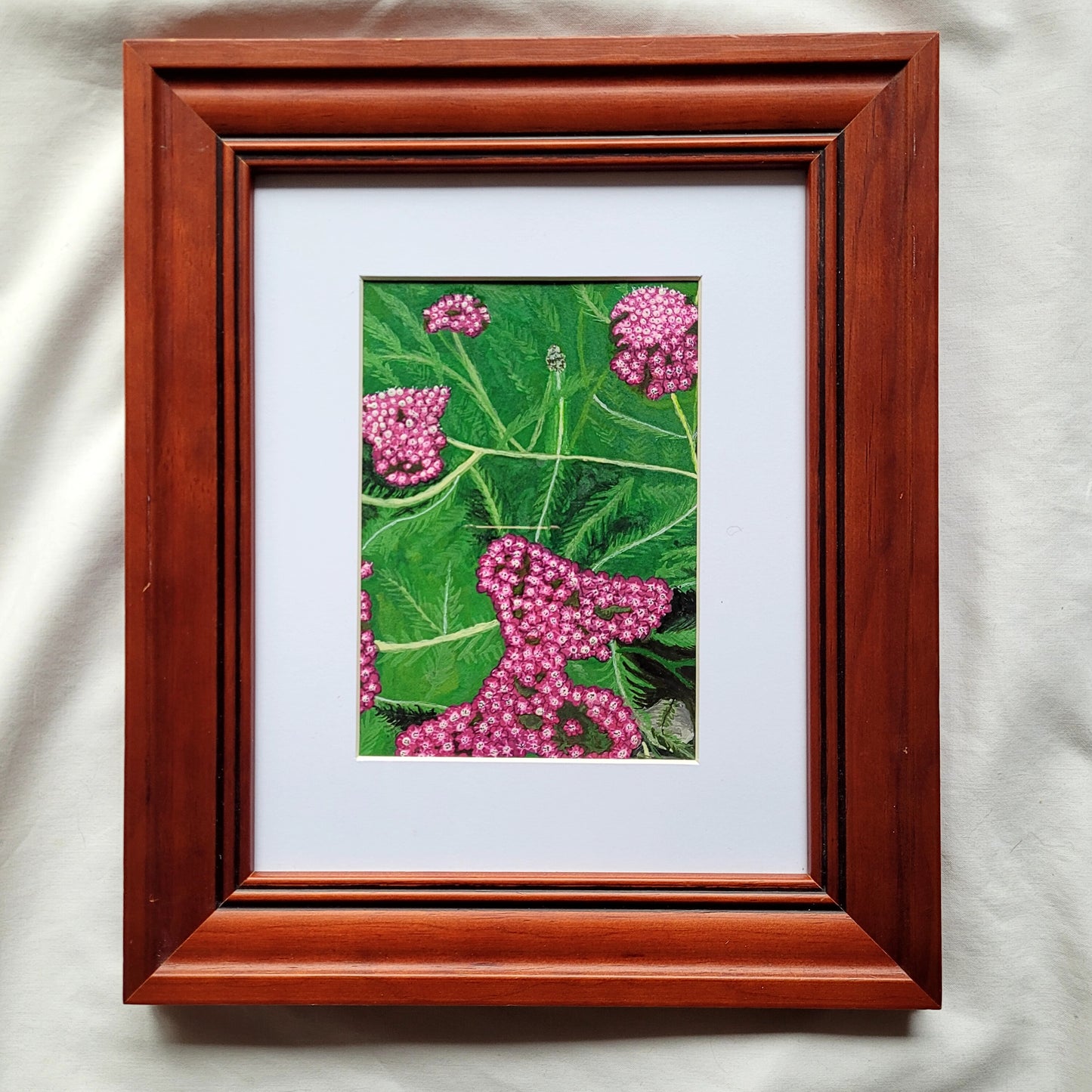 Grouped magenta Flowers - Framed Original Artwork