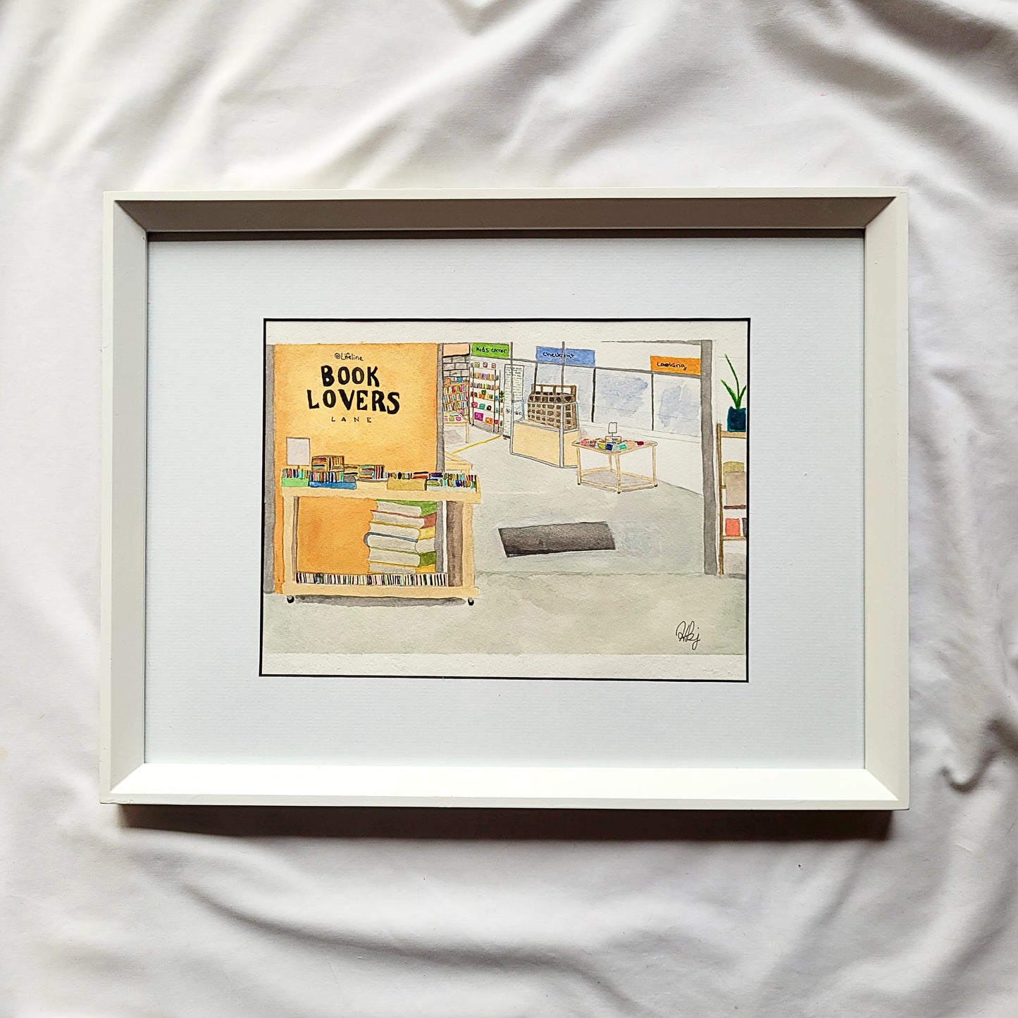 Book Lovers Lane - Framed Original Artwork
