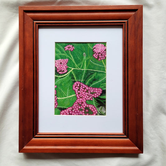 Grouped magenta Flowers - Framed Original Artwork